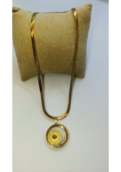 Sahte Çeyrek Detaylı Kolye