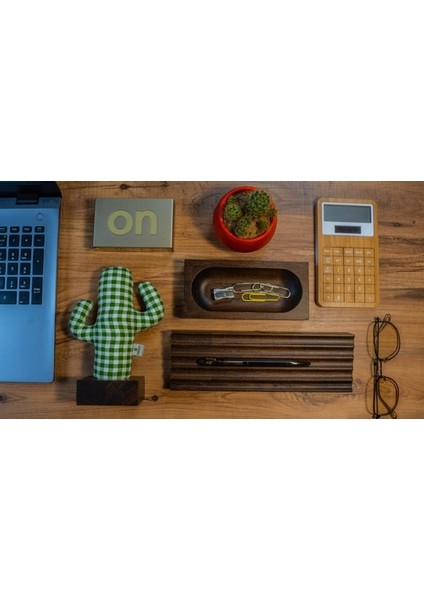 Woody Üçlü Ofis Seti Koyu Kahverengi - Pötikare Kaktüs