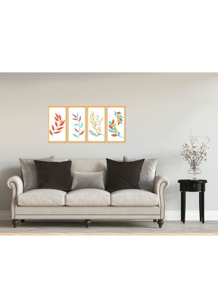 Parça Yapraklar Duvar Dekoru-Salon Oturma Yatak Odası Mutfak Ofis Için Tablo Seti Çerçeve Görünümlü fiyatları