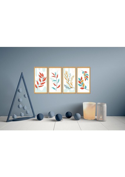 Parça Yapraklar Duvar Dekoru-Salon Oturma Yatak Odası Mutfak Ofis Için Tablo Seti Çerçeve Görünümlü modelleri