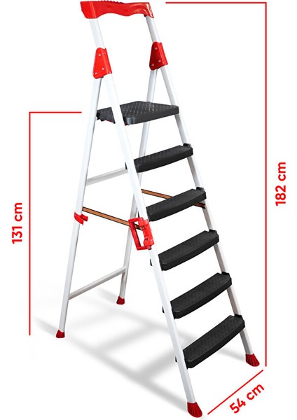 Elegance 5+1 Geniş Basamaklı Kolay Taşıma Aparatlı Merdiven Kaliteli Paslanmaz fiyatları