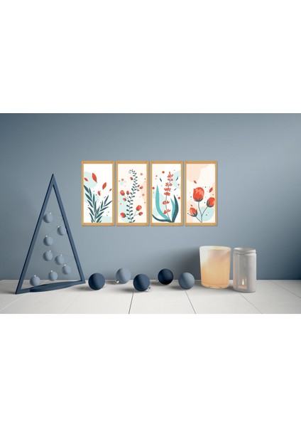 Parça Yapraklar Duvar Dekoru-Salon Oturma Yatak Odası Mutfak Ofis Için Tablo Seti Çerçeve Görünümlü modelleri