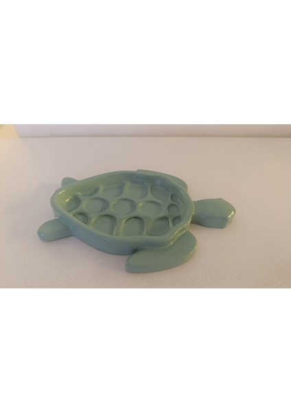 Dekoratif Kaplumbağa Şeklinde Tabak-Kablumbağa Figürlü Anahtarlık Takı ve Aksesuar Kabı 20*15 A. Yeşil