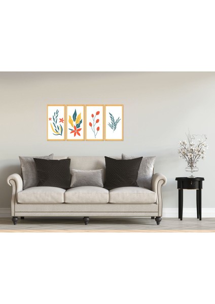 4 Parça Duvar Dekoru - Salon Oturma Yatak Odası Mutfak Ofis Antre Için Tablo Çerçeve Görünümlü modelleri