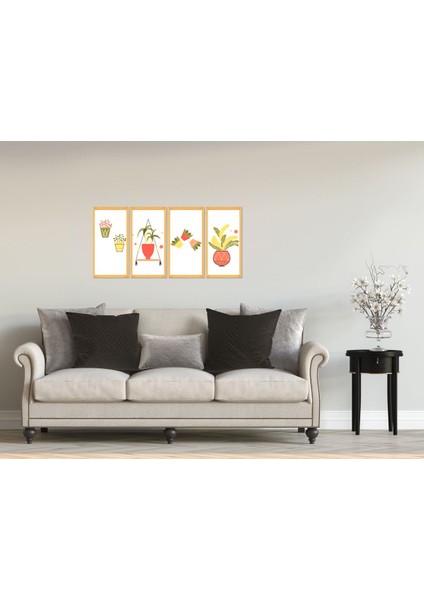 Parça Yapraklar Duvar Dekoru-Salon Oturma Yatak Odası Mutfak Ofis Için Tablo Seti Çerçeve Görünümlü modelleri