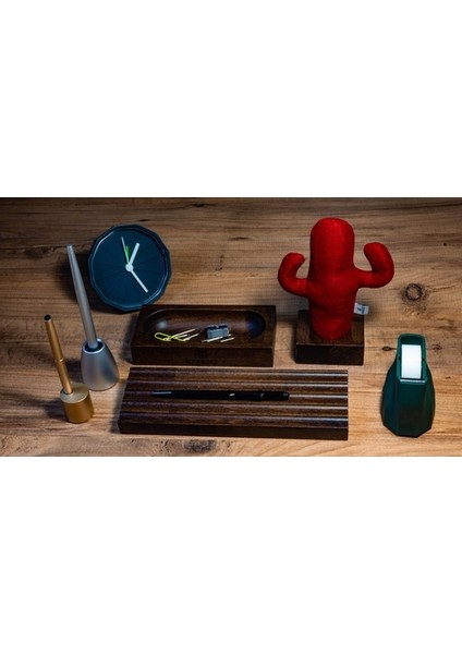 Woody Üçlü Ofis Seti Koyu Kahverengi modelleri