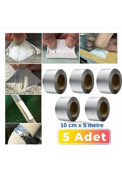 5 Li Su Geçirmez Çatlak Bandı 10CM 5m Yüksek Sıcaklık Dayanıklı Çatı Boru Duvar Onarım Çamur Bant