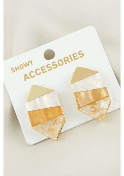 Wizard Sedef Taşlı Metal Küpe-Siyah