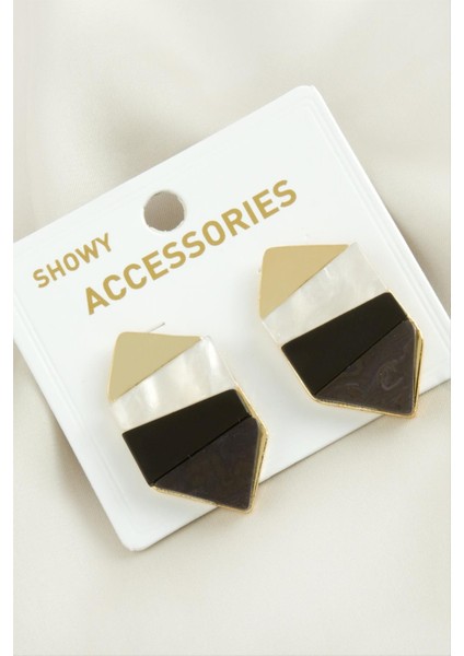 Wizard Sedef Taşlı Metal Küpe-Siyah fiyatları