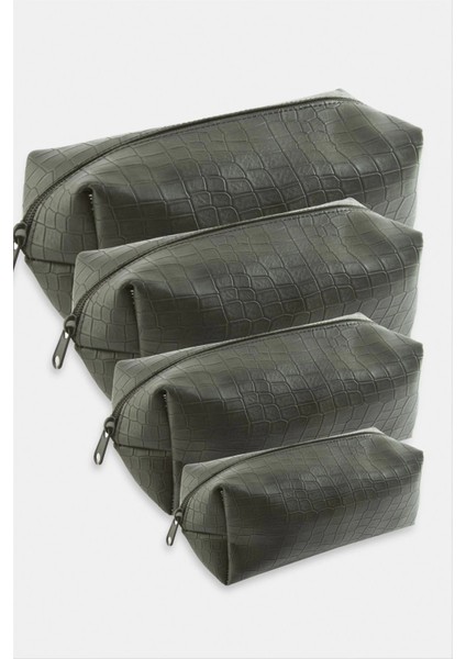 4 Adet El Tutmalı Makyaj Çantası