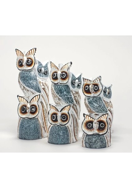 Ahşap 3'lü Baykuş Seti Model 6