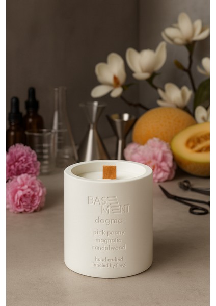 : Dogma : % 100 Soya Beton Mum (Pembe Peoni, Kavun, Manolya, Sandal Ağacı)