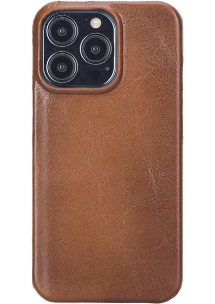 Apple iPhone 13 Pro Uyumlu Deri Arka Kapak Uj RST2EF Taba