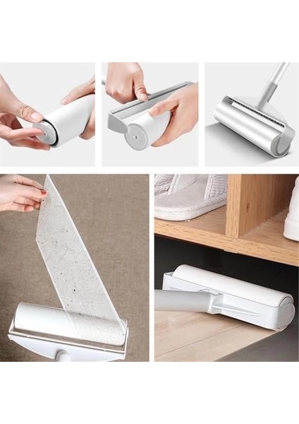 Pratik Temizlik Için Yapışkanlı Tüy Rulosu 24 cm Teleskopik Uzayabilen Saplı 2 Yedekli fırsatları