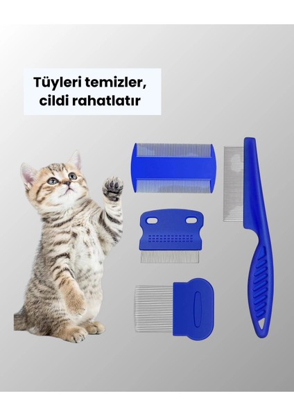 Kedi, Köpek ve Küçük Hayvanlar Için 4 Parça Ergonomik Tarak Takımı fırsatları