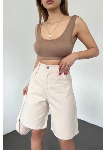 Çift Cepli Bermuda Denim Şort fiyatları