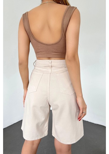 Çift Cepli Bermuda Denim Şort indirimleri