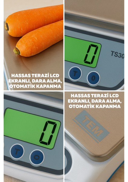 LCD Ekranlı Hassas Terazi Otomatik Kapanma, Dara Alma Fonksiyonlu Dijital Ölçüm Cihazı