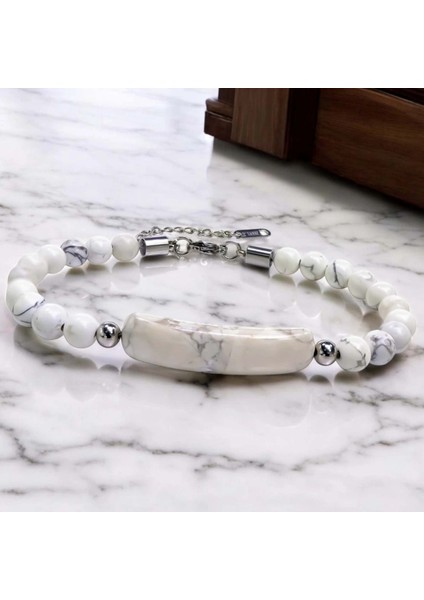 Havlit Doğaltaş Çelik Halat ve Çelik Klipsli Bileklik 33512B19D1 modelleri