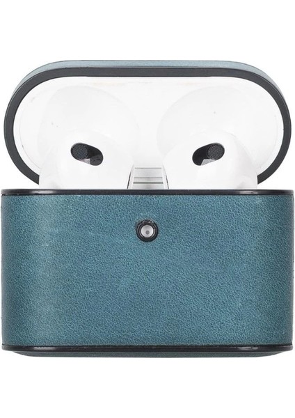 Casquet Apple Airpods 3.nesil Uyumlu Deri Kılıf AA32 Mavi fırsatları