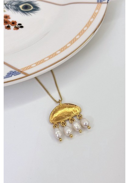 Moon Wave No:1 Altın Kaplama Kolye