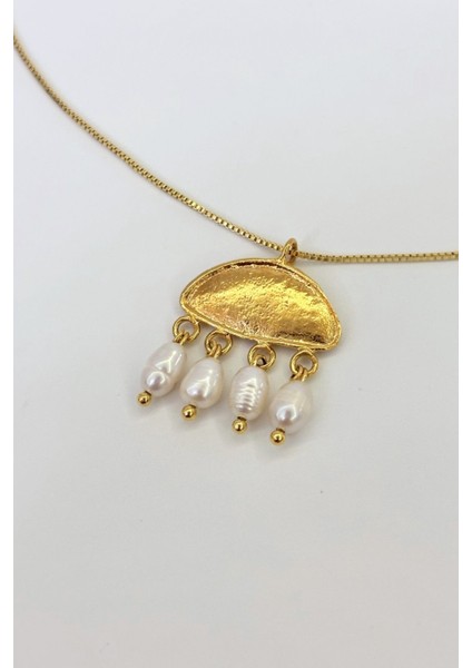 Moon Wave No:1 Altın Kaplama Kolye modelleri