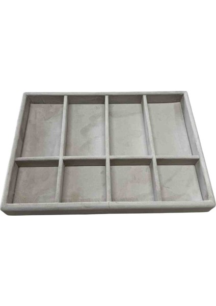 Çekmece Içi Ahşap Takı ve Gözlük Düzenleyici 8 Bölmeli Baby Face Kumaş Organizer