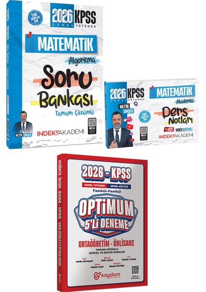 2026 Kpss Matematik Algoritma Soru Matematik Akademisi Ders Notu - Optimum 5 Deneme