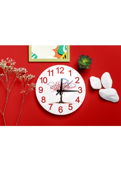 Aşk Ağacı Temalı Romantik Duvar Saati Sessiz Duvar Saati modelleri