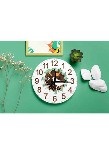 Doğa Kuşu Tasarımlı Sessiz Mekanizmalı Mdf Duvar Saati – 40X40 cm fiyatları