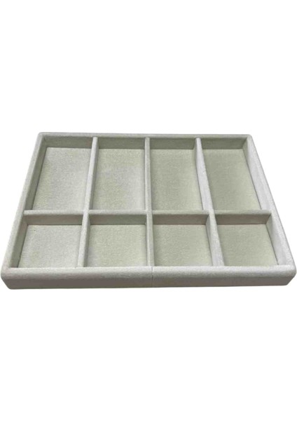 Çekmece Içi Ahşap Takı ve Gözlük Düzenleyici 8 Bölmeli Baby Face Kumaş Organizer