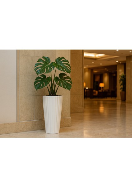 Lilyum Model Büyük Dekoratif Modern Saksı ve Vazo ( 58 cm x 70 cm ) Iç Hazneli