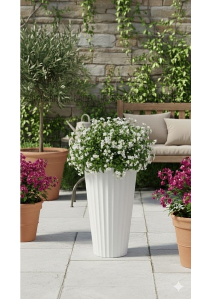 Lilyum Model Büyük Dekoratif Modern Saksı ve Vazo ( 58 cm x 70 cm ) Iç Hazneli modelleri