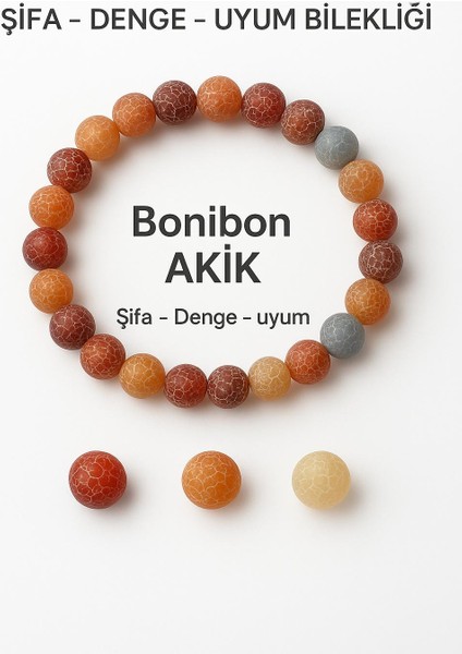 Doğal Bonibon Akik Şifa ve Denge Sağlayan Bileklik | Akik Taşı