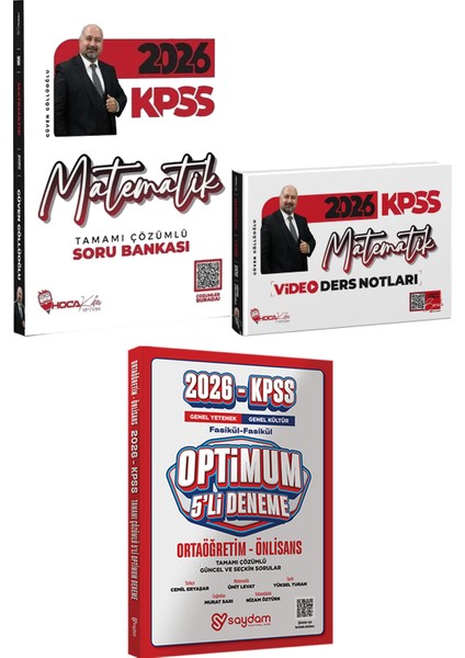 2026 Kpss Matematik Çözümlü Soru Bankası ve Video Ders Notları - Optimum 5 Deneme