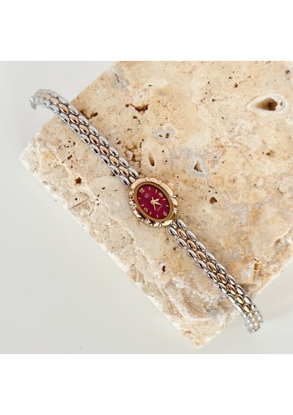 Magnor Gümüş Gold Saat Bordo fiyatları