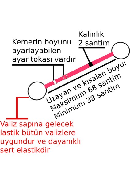 Bavul Valiz Taşıma Askısı Bagaj Bavul Kemeri Bavula Çanta Ekleme Çanta Bağlama Ayarlı Tokalı Pembe Renk fiyatları