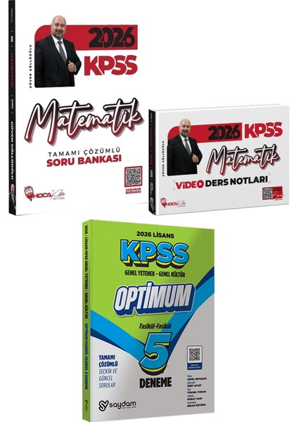 2026 Kpss Matematik Çözümlü Soru Bankası ve Video Ders Notları - Lisans Optimum 5 Deneme
