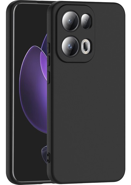 Oppo Reno 13 Pro Kılıf Lansman Içi Kadife Kamera Korumalı Mara Silikon Kılıf-Siyah