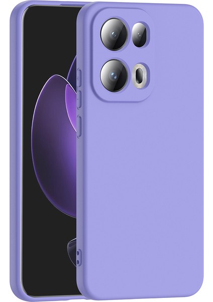 Oppo Reno 13 Pro Kılıf Lansman Içi Kadife Kamera Korumalı Mara Silikon Kılıf-Lila