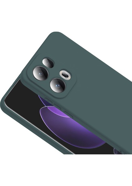Oppo Reno 13 Pro Kılıf Lansman Içi Kadife Kamera Korumalı Mara Silikon Kılıf-Koyu Yeşil modelleri