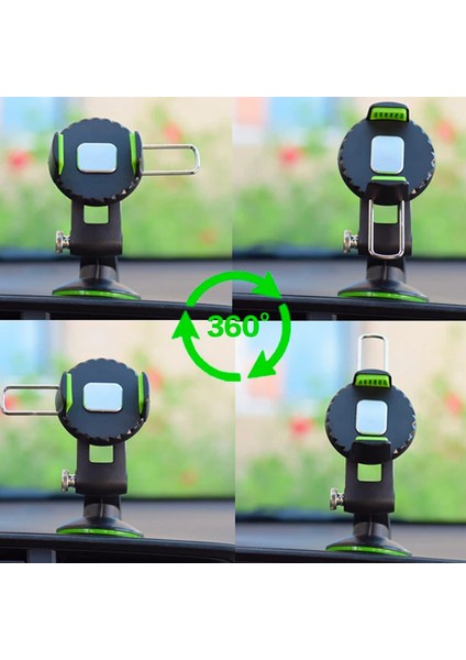 Ally 360 Dönebilen Torpido Üstü Vakumlu Araç Oto Telefon TUTUCU-(1903)