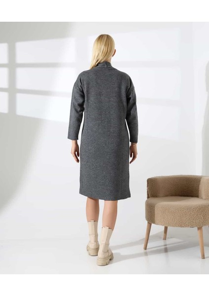 Şehir Işıltısı Yırtmaçlı Midi Triko Elbise indirimleri