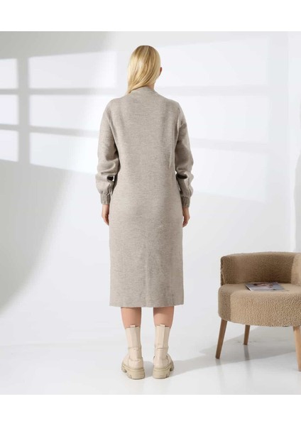 Yüksek Yaka Midi Örme Triko Elbise indirimleri