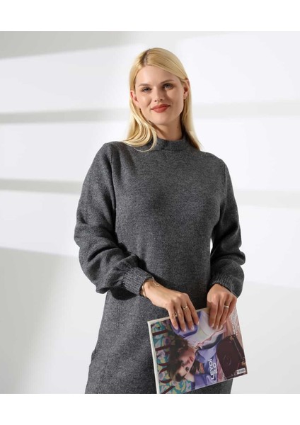 Yüksek Yaka Midi Örme Triko Elbise fiyatları