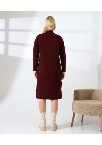 Şehir Işıltısı Yırtmaçlı Midi Triko Elbise indirimleri