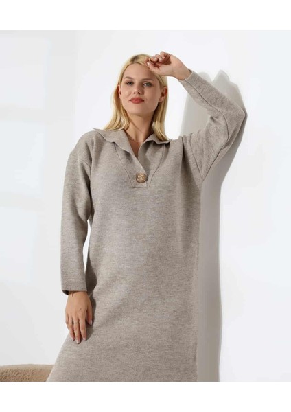 Şehir Işıltısı Yırtmaçlı Midi Triko Elbise fırsatları