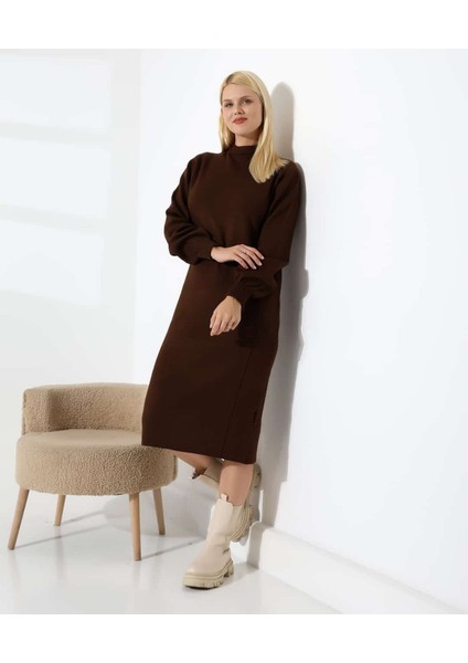 Yüksek Yaka Midi Örme Triko Elbise fırsatları