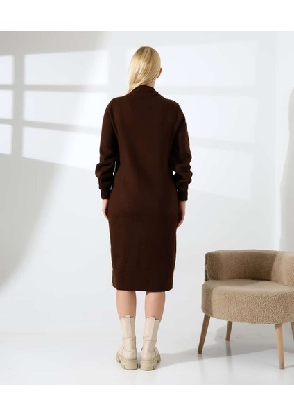 Yüksek Yaka Midi Örme Triko Elbise indirimleri