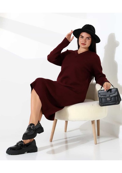 V Yaka Modern Uzun Triko Elbise fırsatları